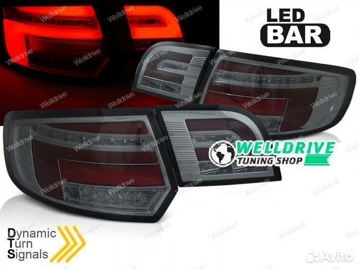 Фонари Audi A3 8P 08-12 5D Led красно-тонированные