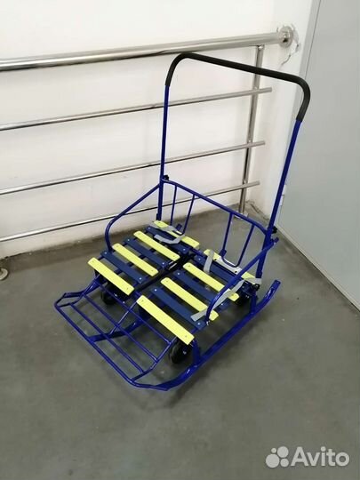 Санки для двойни с колёсами