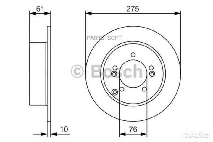 Bosch 0986479525 Диск тормозной зад