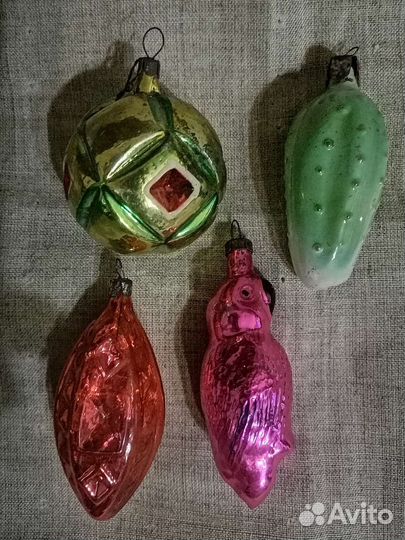 Ёлочные игрушки стекло СССР