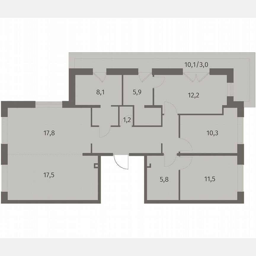 4-к. квартира, 104,3 м², 8/8 эт.