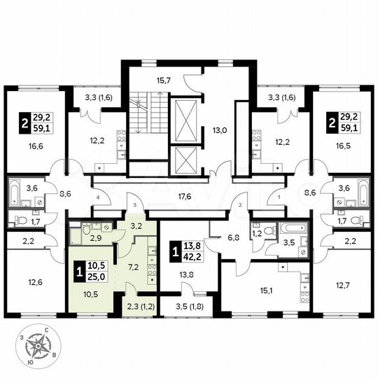 Квартира-студия, 25 м², 24/24 эт.