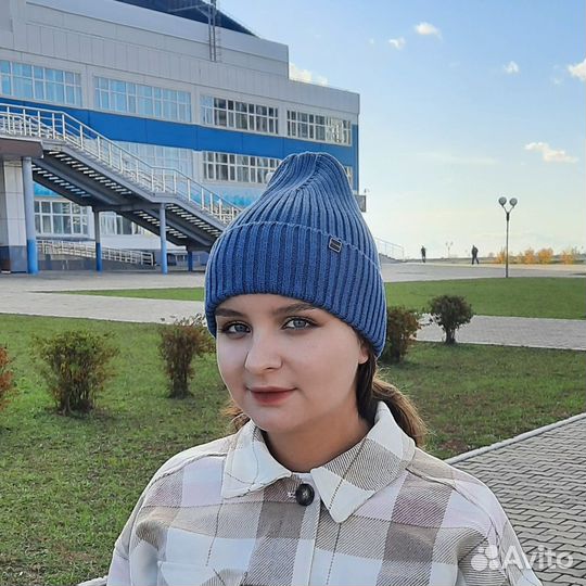 Шапка женская подростковая вязаная демисезонная