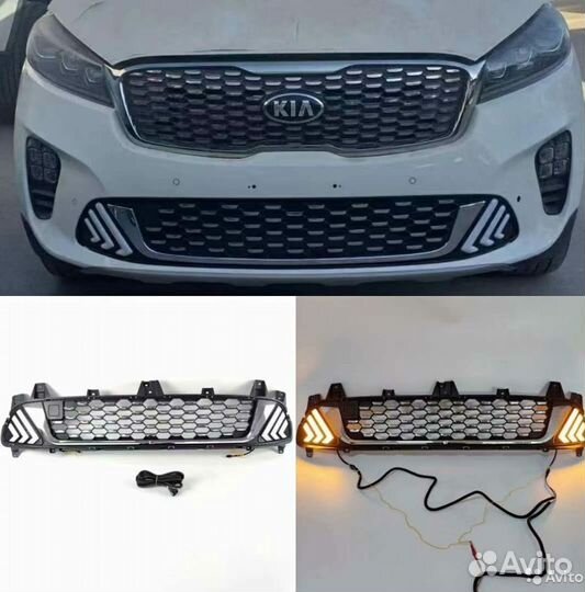 Решетка бампера LED Sorento Prime 2018