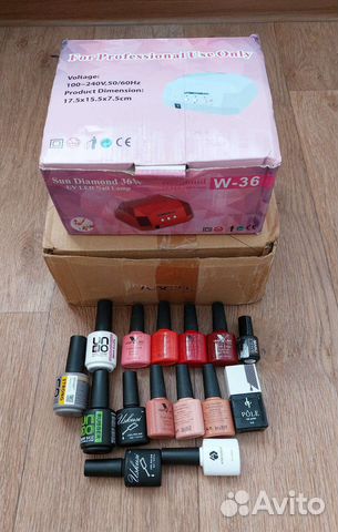 Лампа уф, машинка для спиливания геля, гель-лак