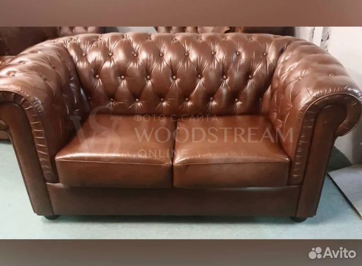 Диван. Кожаная мебель. Винтажная мебель. Европа