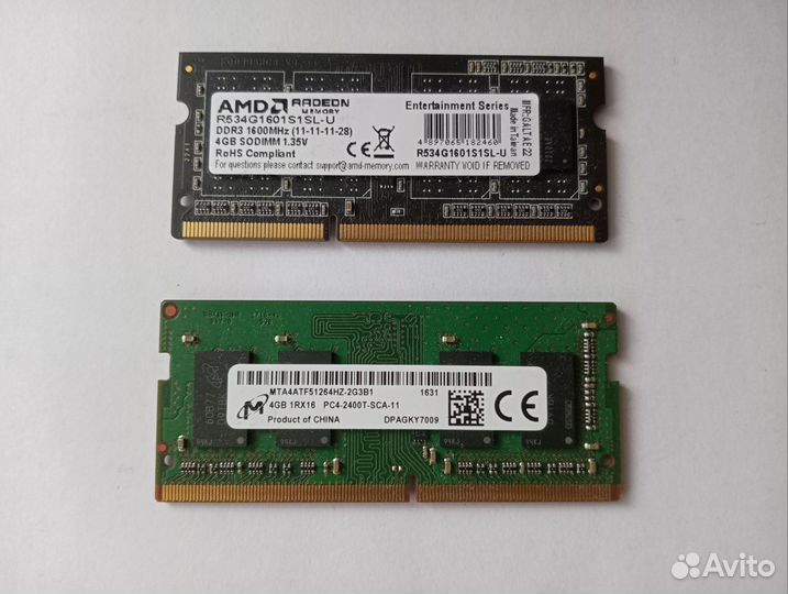 Оперативная память DDR4 4Gb и DDR3 4 Gb