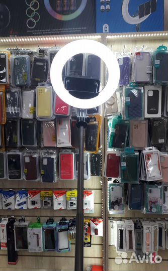 Селфи палка с кольцевой лампой