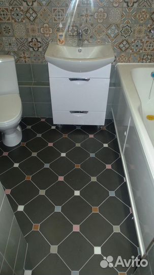 Укладка плитки. Плиточник. Ремонт ванной. Туалета