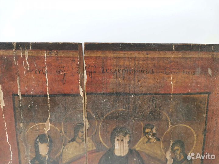 Икона старинная Святая Седмица 19 век
