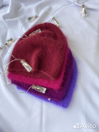Шапка женская вязаная из ангоры