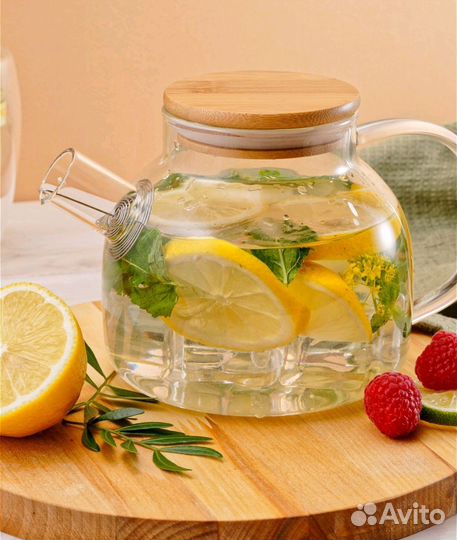 Заварочный стеклянный чайник 1000 и 1100 мл новые
