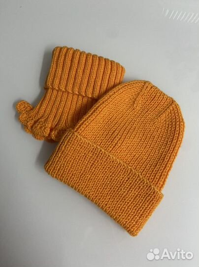 Шапка женская вязанная+манишка