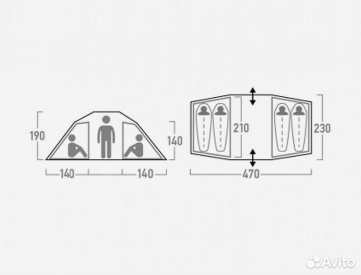 Палатка 4 местная outventure
