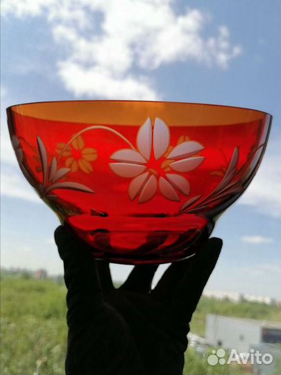 Рубиновое стекло. Салатник в коллекцию