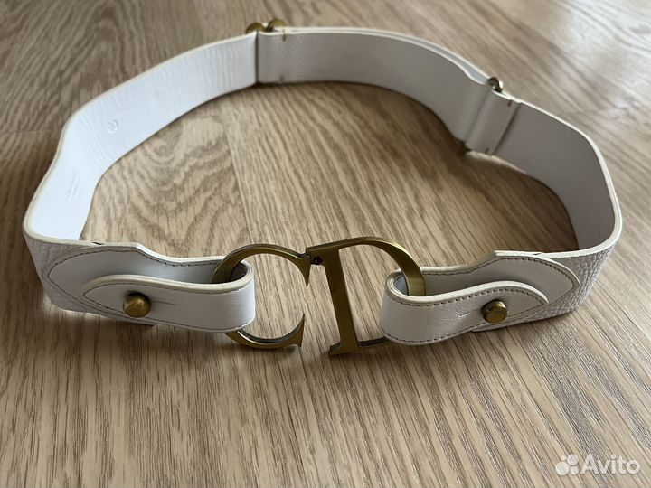 Ремень женский натуральная кожа белый