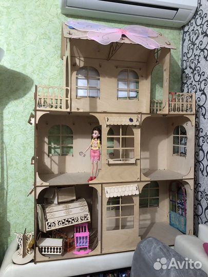 Дом кукольный с мебелью, для барби 115*83*30