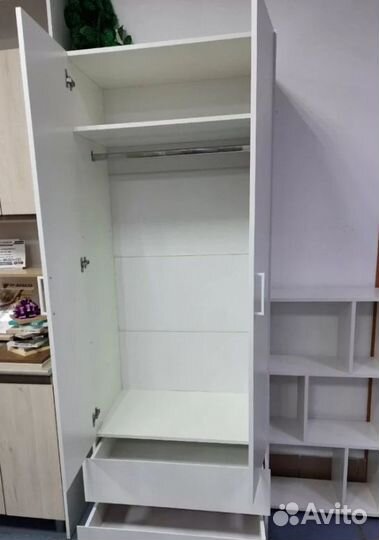 Шкаф двухстворчатый с двумя ящиками IKEA 80х210х52
