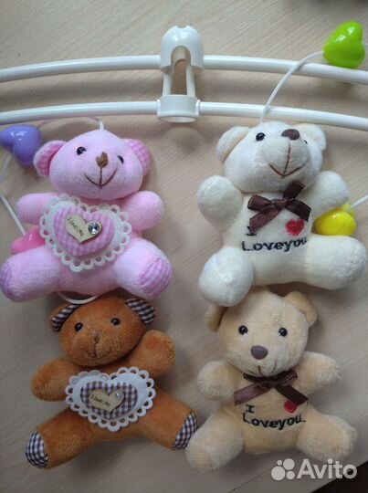 Мобиль/карусель на кроватку музыкальная батарейки