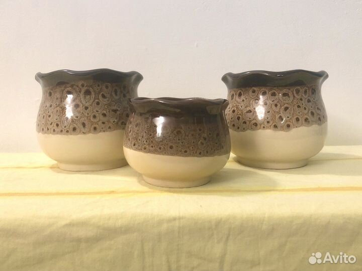 Кашпо керамика глазурованная