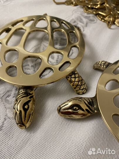 Подставка под горячее из латуни черепаха