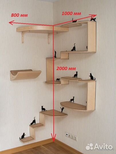 Игровой комплекс для кошек на стену