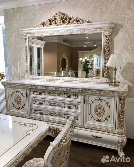 Комплект Алсу белый глянец в классическом стиле