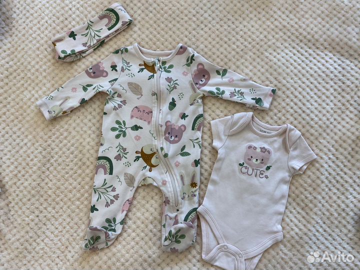 Одежда для девочки 50 размер пакетом новорожденной