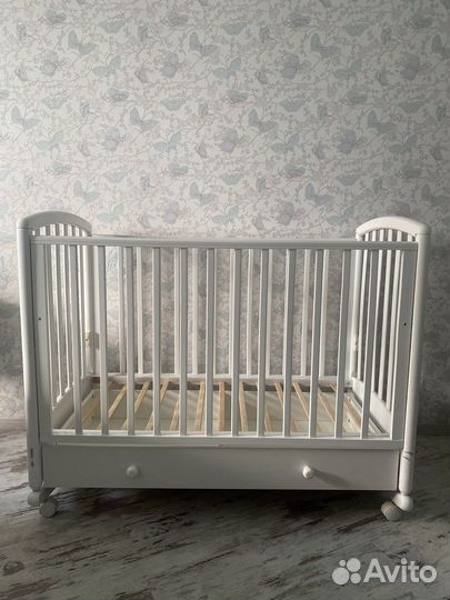 Детская кроватка- качалка Гандылян с матрасом