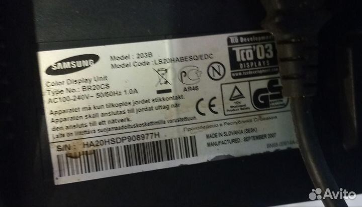 Монитор samsung 203в