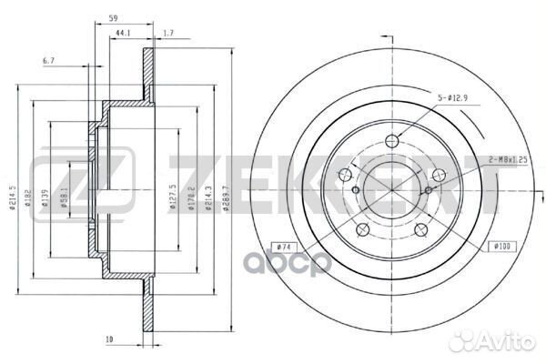Диск торм. зад. Subaru Legacy (BE BH) 98- Out