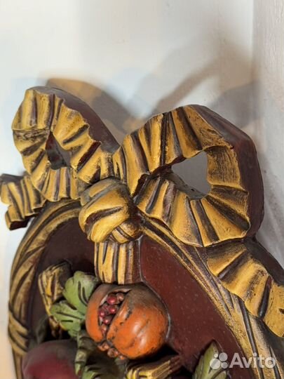 Панно барельеф 46 см, фужер латунь 120 мл винтаж