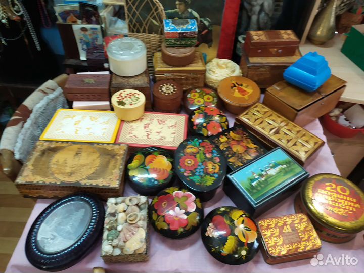 СССР шкатулки разные банки агитация жесть