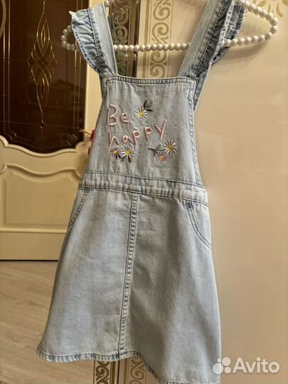 Сарафан джинсовый+футболка p. 122