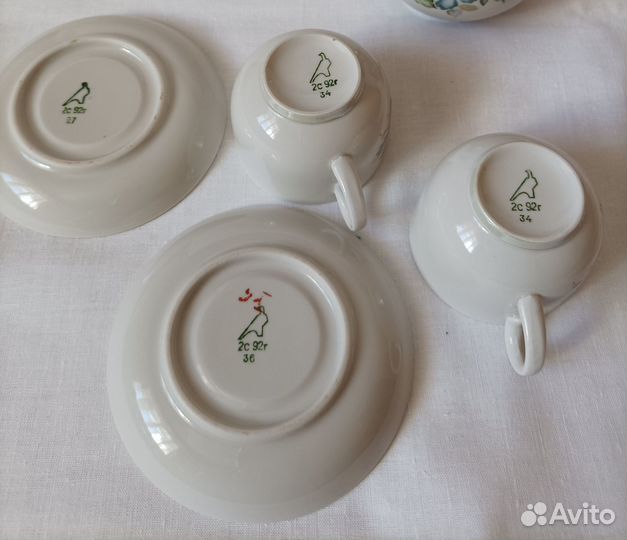 Набор кофейный на 2 персоны, сахарница. Дулёво