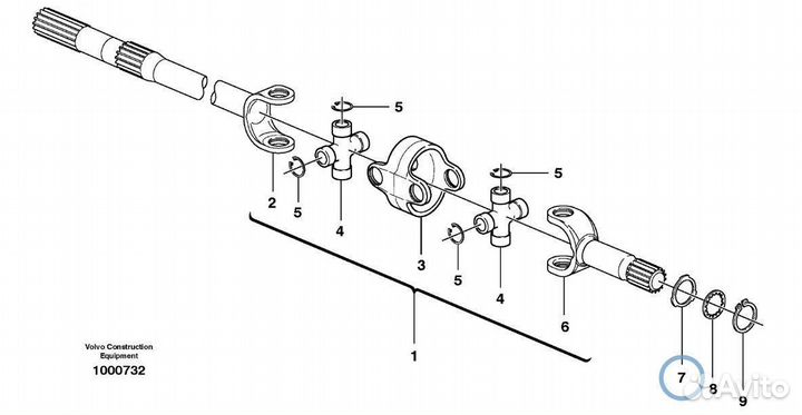 6194918M1 Шайба полуоси экскаватор погрузчик