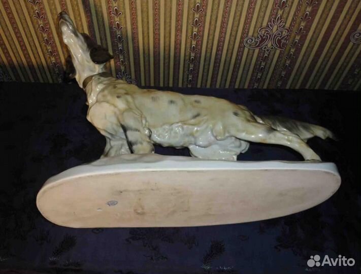 Старинная скульптура собака сеттер фарфор Herend