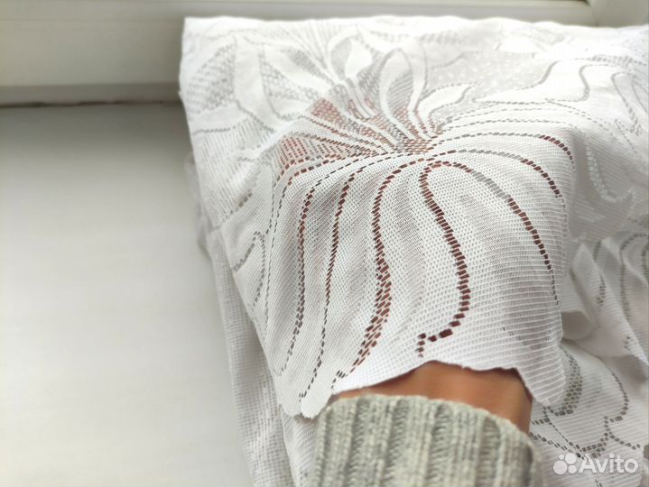 Штора тюль с креплением на очень большое окно