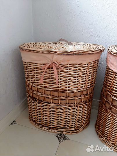 Корзина плетеная с крышкой