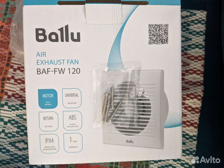 Вентилятор вытяжной ballu baf-fw 120