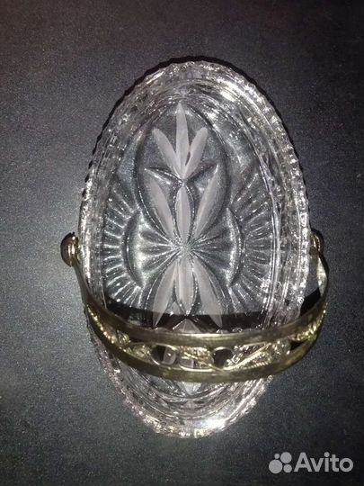 Конфетница СССР,хрусталь,мельхиор(скань).70-е года