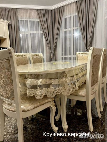 Силиковые скатерти с кружевом, стразами, бахромой