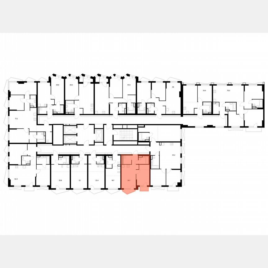 1-к. квартира, 36,1 м², 3/24 эт.