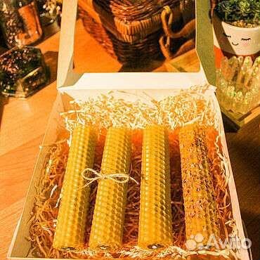 Свечи из натурального воска - ручная работа