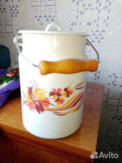 Бидон эмалированный СССР новый с этикеткой