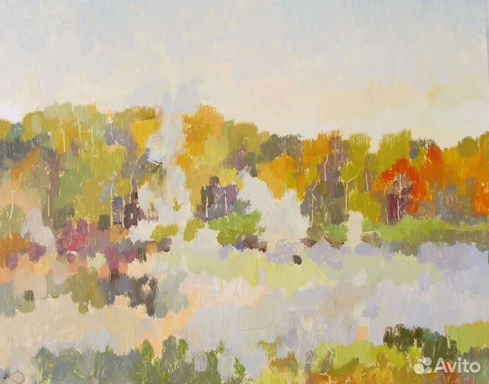 Картина Маслом Осень Россия Пейзаж с Натуры