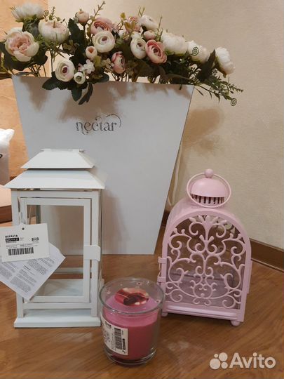 Подсвечники, фонарь, свечи IKEA