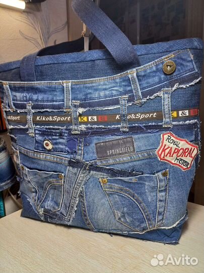 Сумка джинсовая женская ручной работы