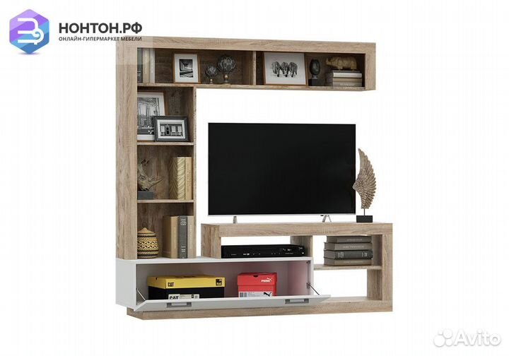 Центральная секция Ангара белый глянец / дуб соном