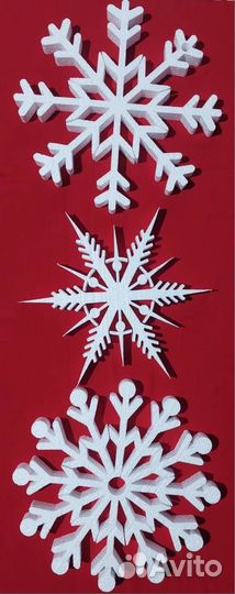 Новогодние украшение из пенопласта снежинки, олени